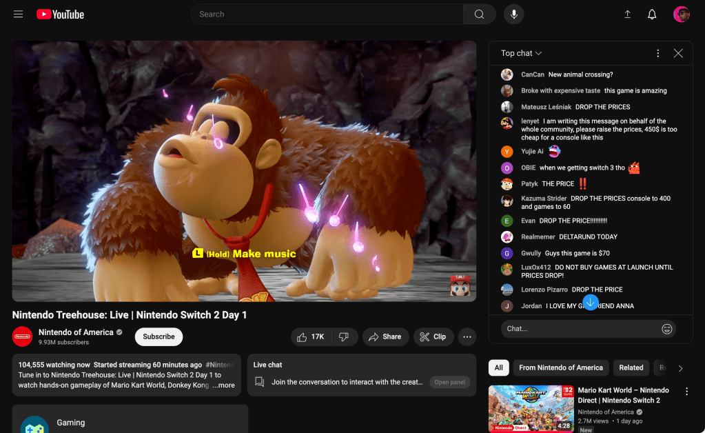 ‘DROP THE PRICE,’ Screams A Nintendo Treehouse Live&nbsp;Chat