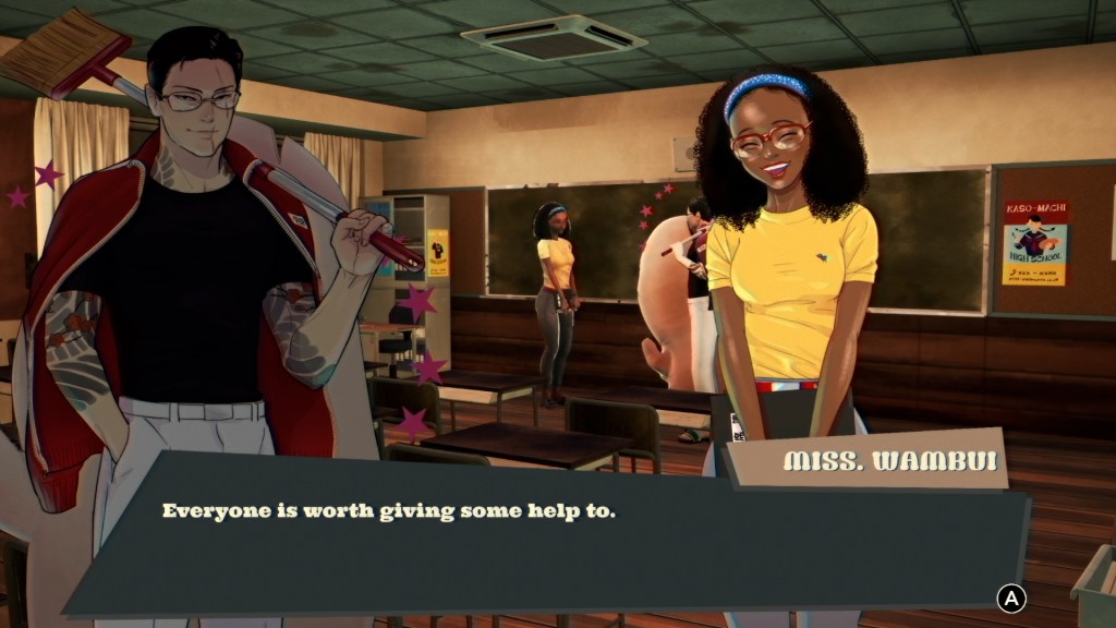 Miss. Wambui saying "Everyone is worth giving some help to."