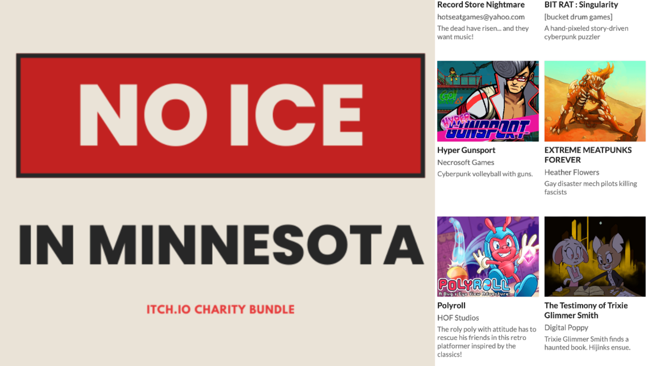 “Whether they are involved through donating their game or purchasing the bundle, they are making a difference”: jesthehuman’s No ICE In Minnesota Charity Bundle Goes Live With Over 1,300 Games&nbsp;Included